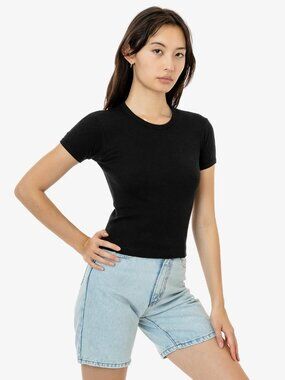 Los Angeles Apparel Classic Crewneck Baby Tee Black